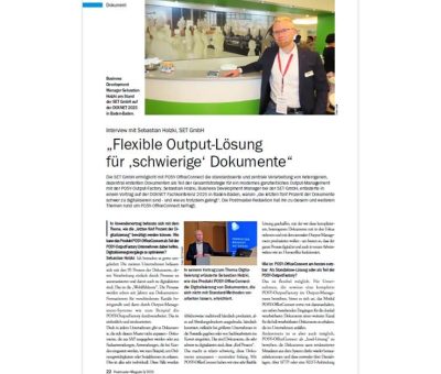 Interview mit Sebastian Hözl von SET GmbH über flexible Output-Lösungen für Dokumente.